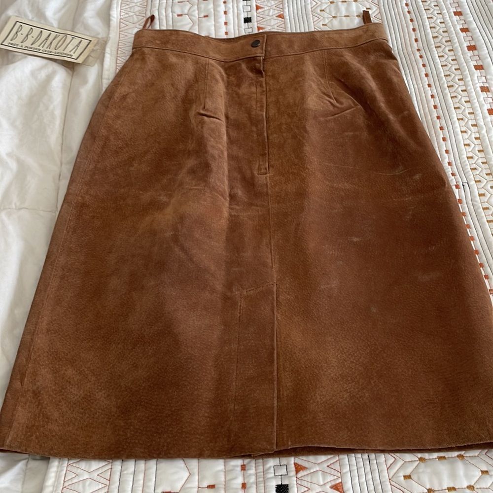 BB Dakota genuine leather skirt, brown size 9/10 - Picture 2 of 10